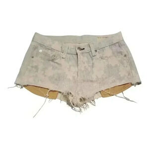 Rag & Bone Women's Jean Shorts Floral Cutoff Hot Pants Pockets Blue Size 27